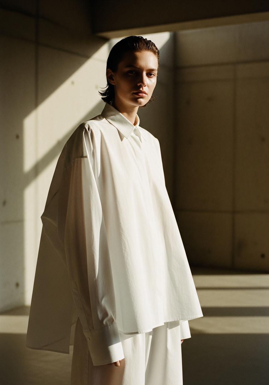 オーバーサイズド コットンシャツ